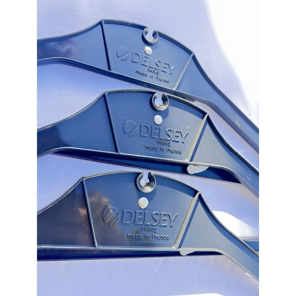 Set of 3 Delsey Paris Travel Hangers Made in France Vintage Luggage Hangers